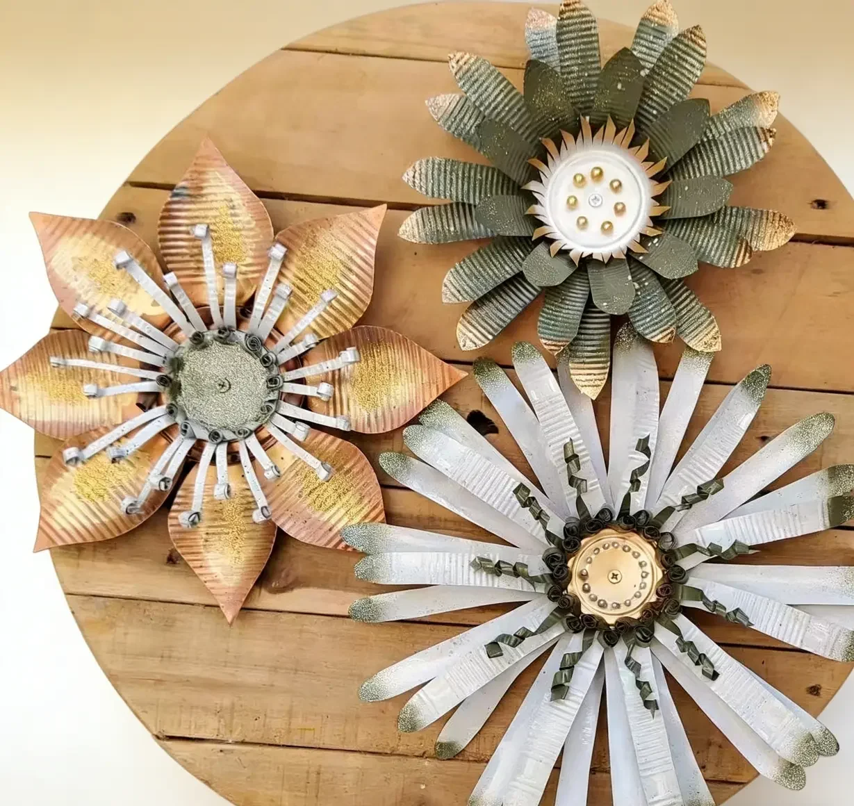 Handmade Metal Flower Wall Decor