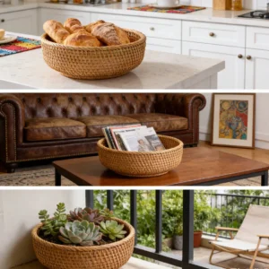 Handwoven Rattan Fruit Basket