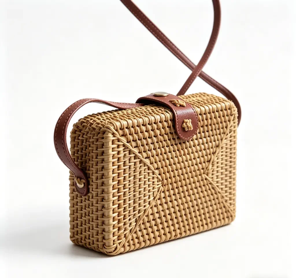 handwoven rattan bag