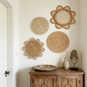 Handwoven Rattan Sunflower Wall Decor